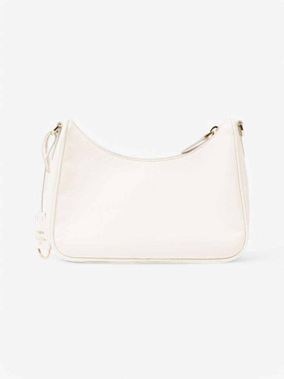 Prada Hobo Re-Edition 2005 White Saffiano Leather Image 4