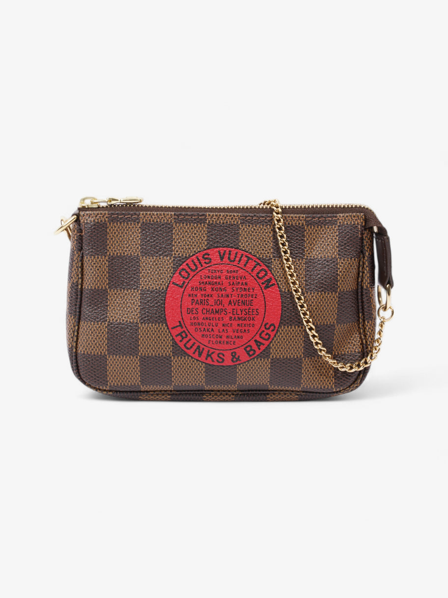 Louis Vuitton Pochette Accessoires Damier Ebene / Red Coated Canvas Mini Image 1