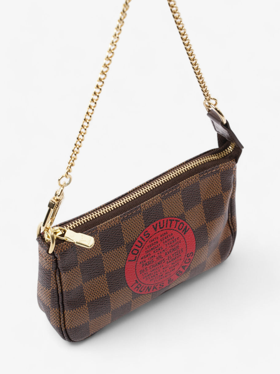 Louis Vuitton Pochette Accessoires Damier Ebene / Red Coated Canvas Mini Image 7