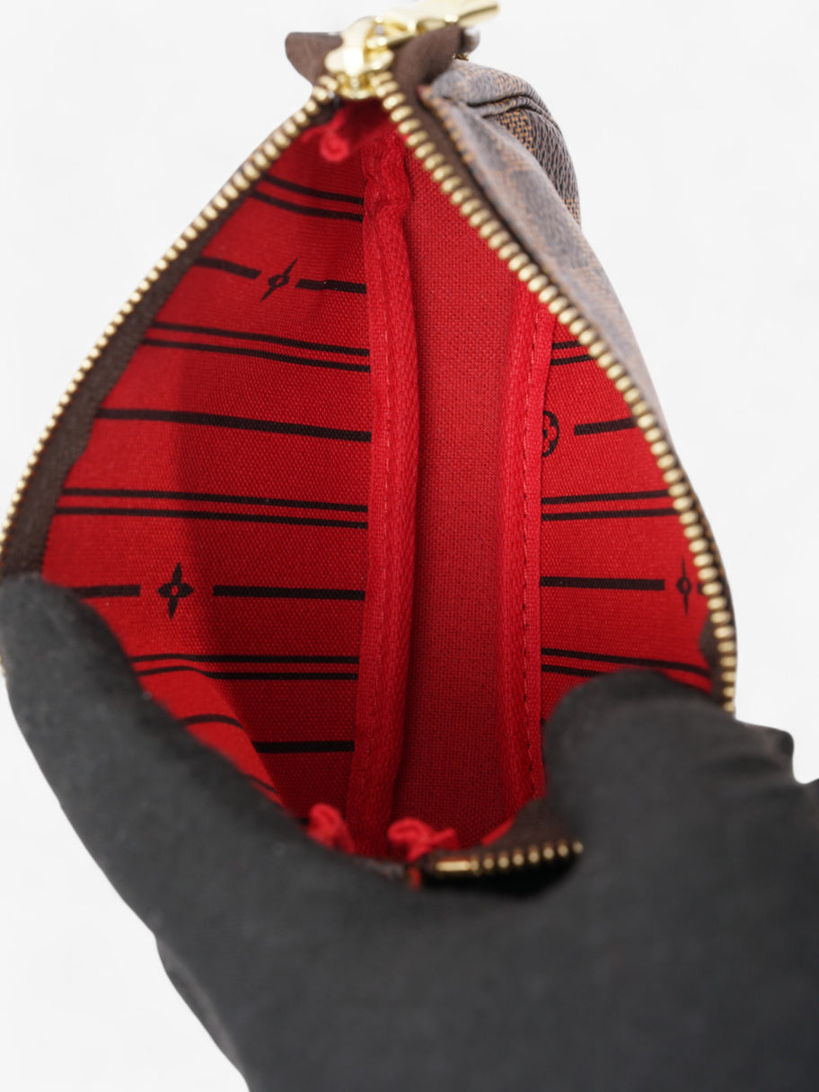 Louis Vuitton Pochette Accessoires Damier Ebene / Red Coated Canvas Mini Image 8