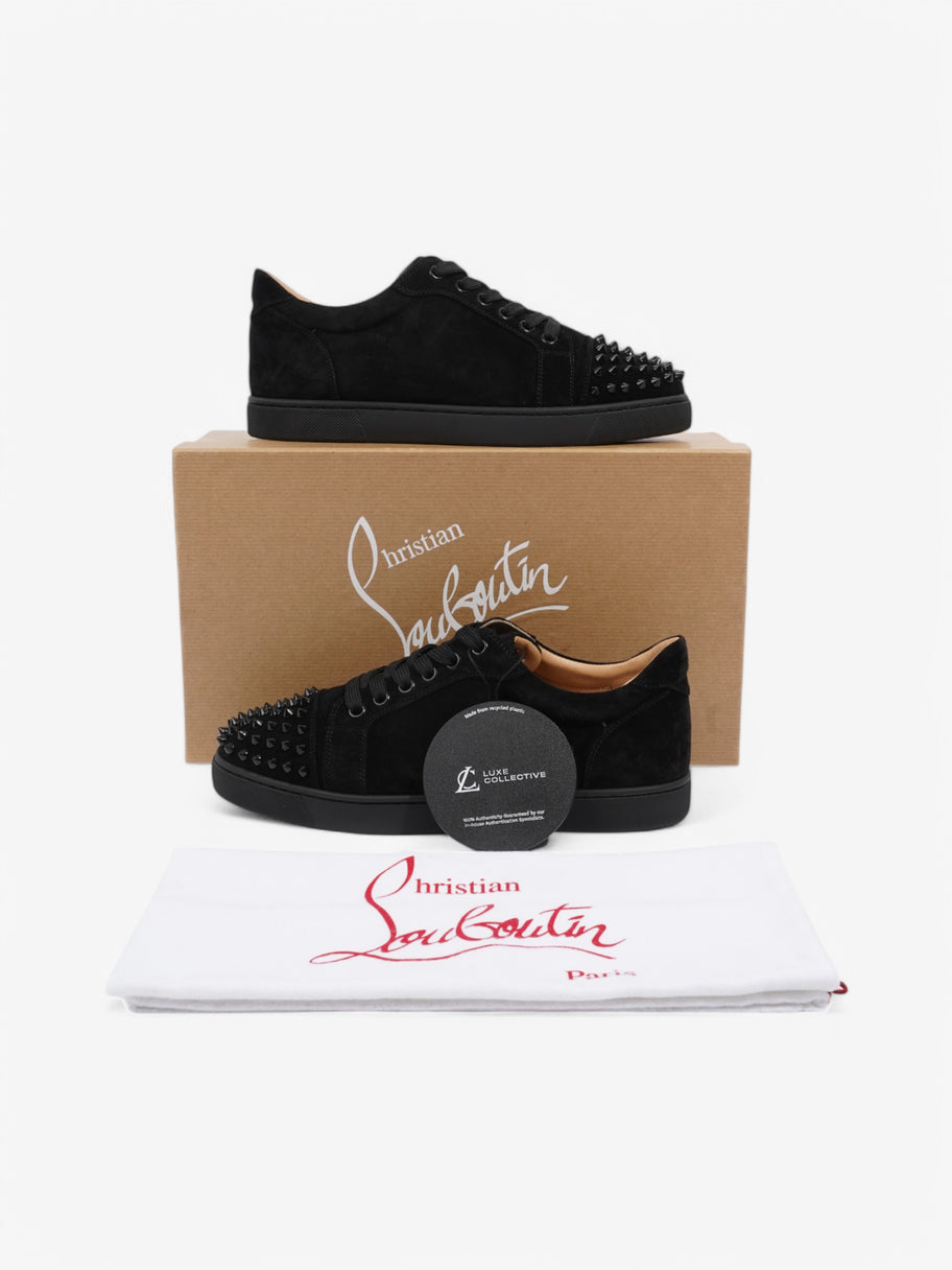 Christian Louboutin Vieira Spikes Flat Black Velvet EU 38 UK 5 Image 10