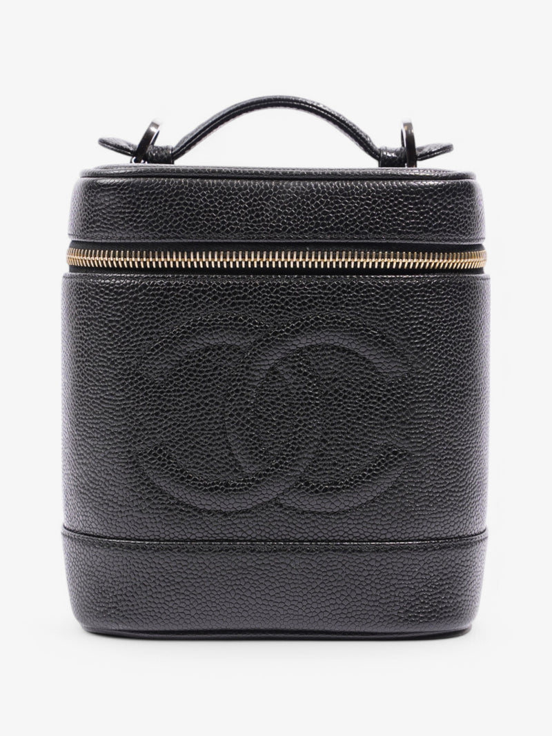  Chanel CC Vanity Case Black Leather