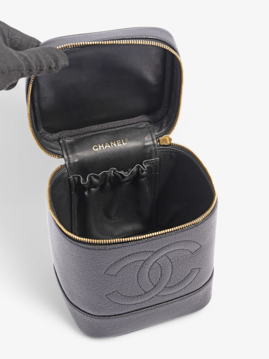 Chanel CC Vanity Case Black Leather Image 6