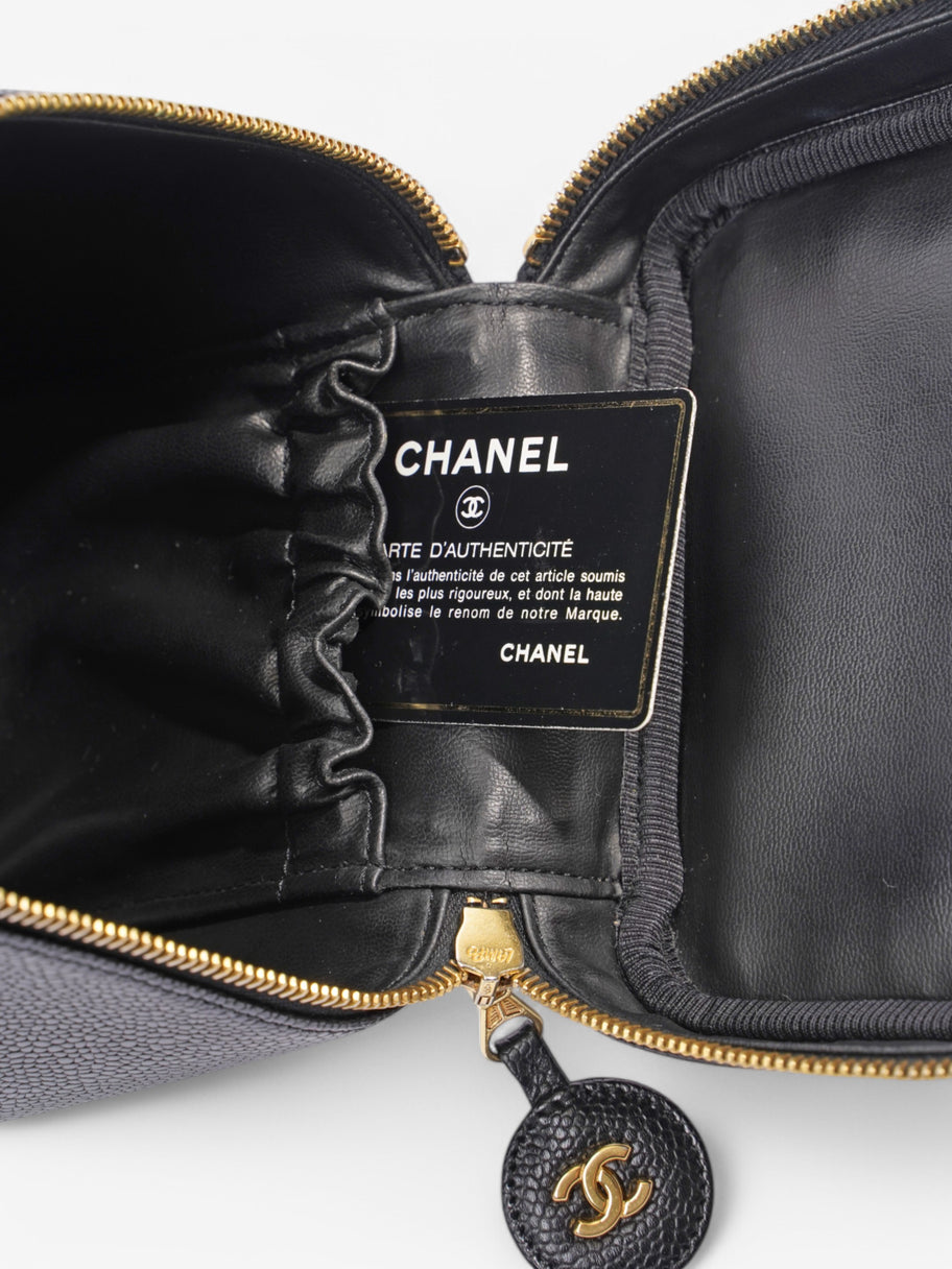 Chanel CC Vanity Case Black Leather Image 8