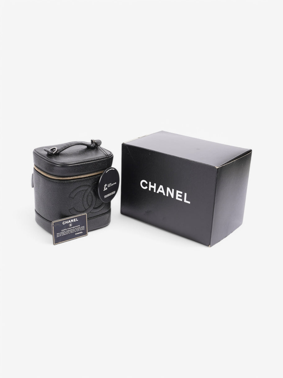 Chanel CC Vanity Case Black Leather Image 9