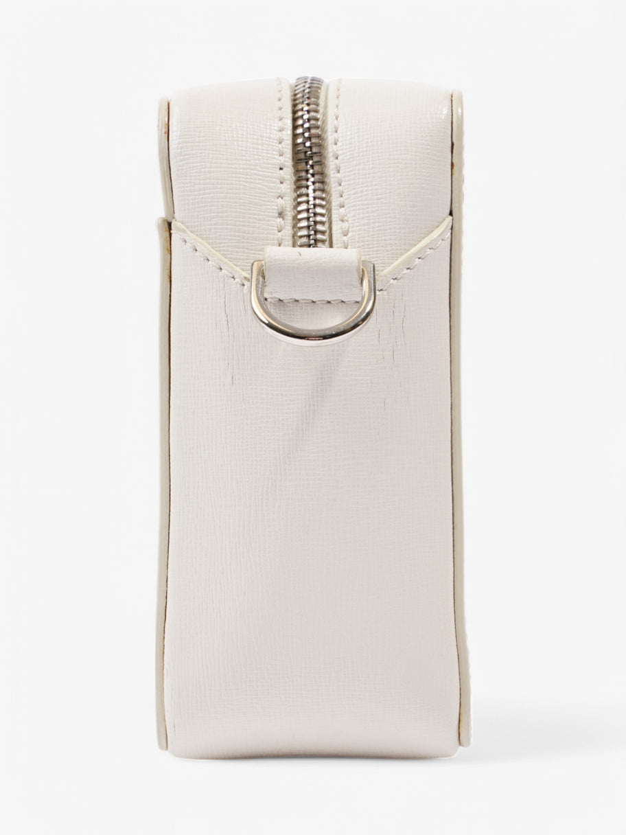 Off White Diag Clip Bag White / Black Leather Image 5