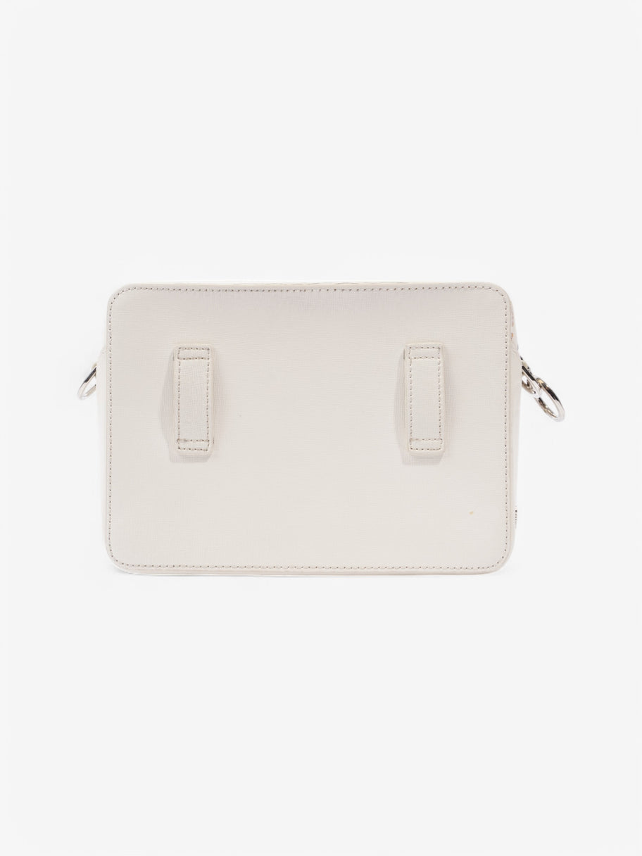 Off White Diag Clip Bag White / Black Leather Image 3