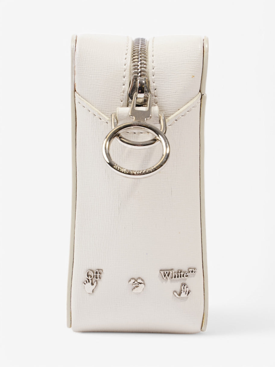 Off White Diag Clip Bag White / Black Leather Image 7