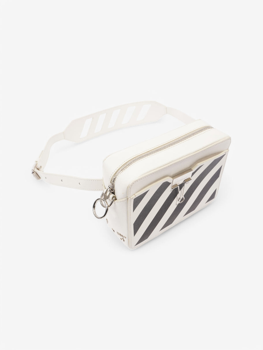 Off White Diag Clip Bag White / Black Leather Image 8