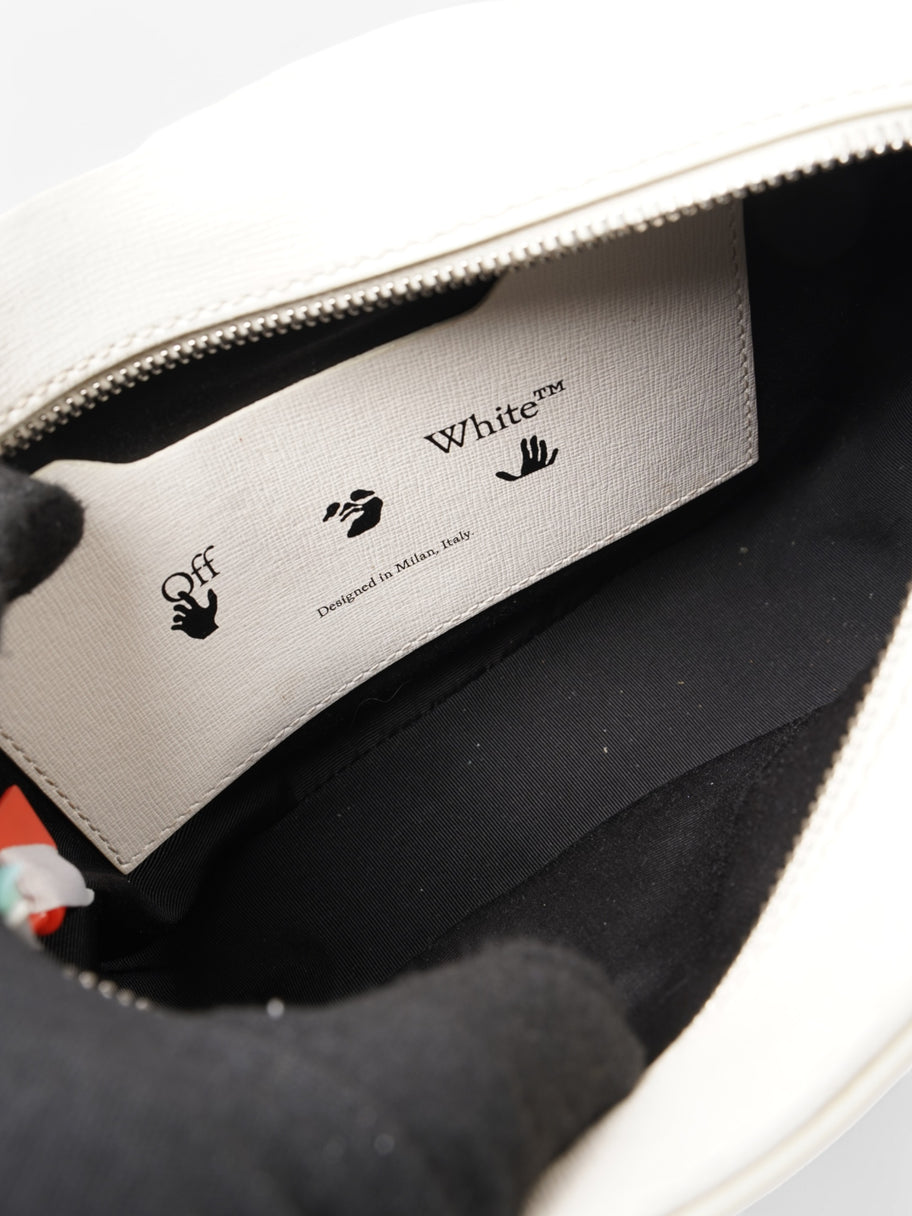 Off White Diag Clip Bag White / Black Leather Image 9