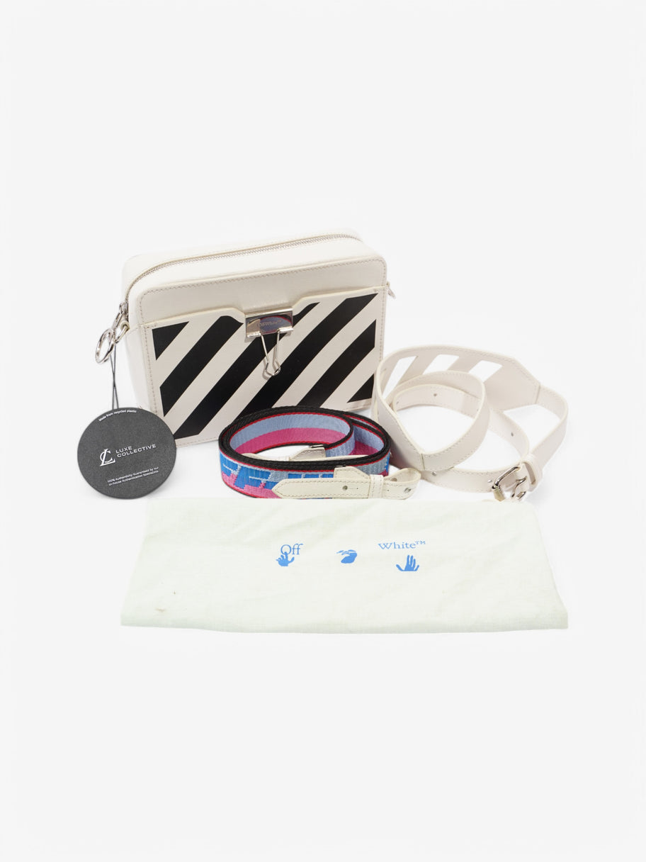 Off White Diag Clip Bag White / Black Leather Image 4