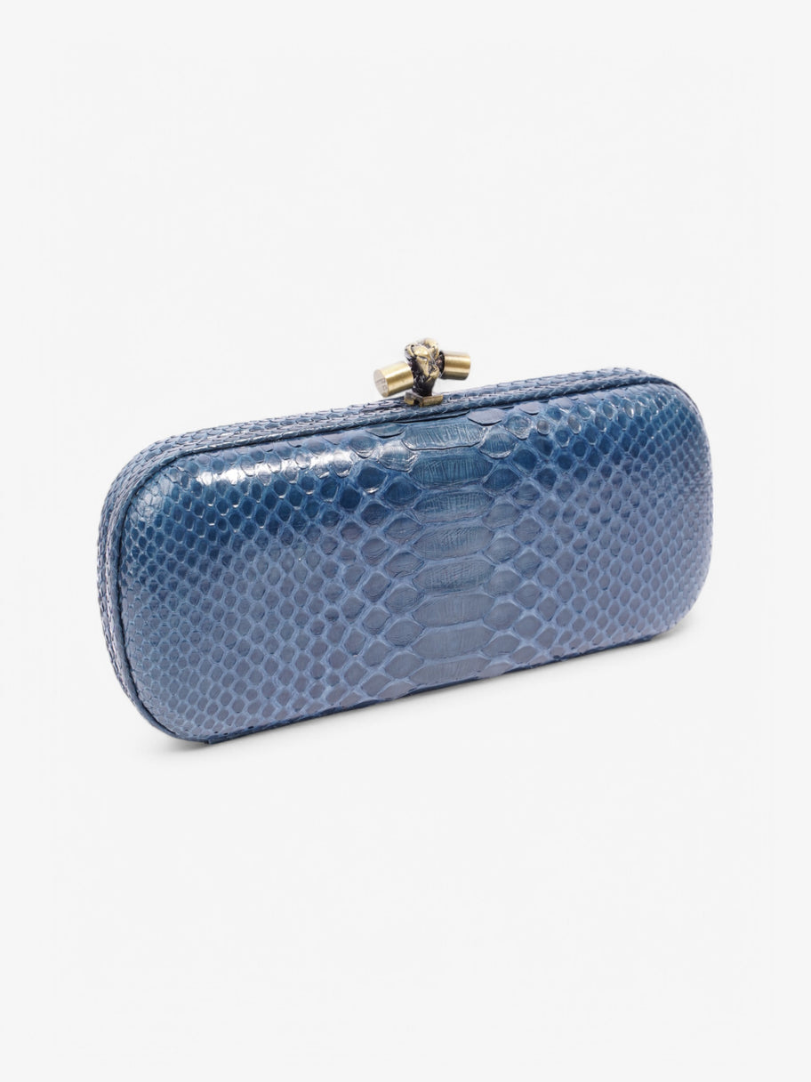 Bottega Veneta Pochette Knot Clutch Bag Blue Python Image 10