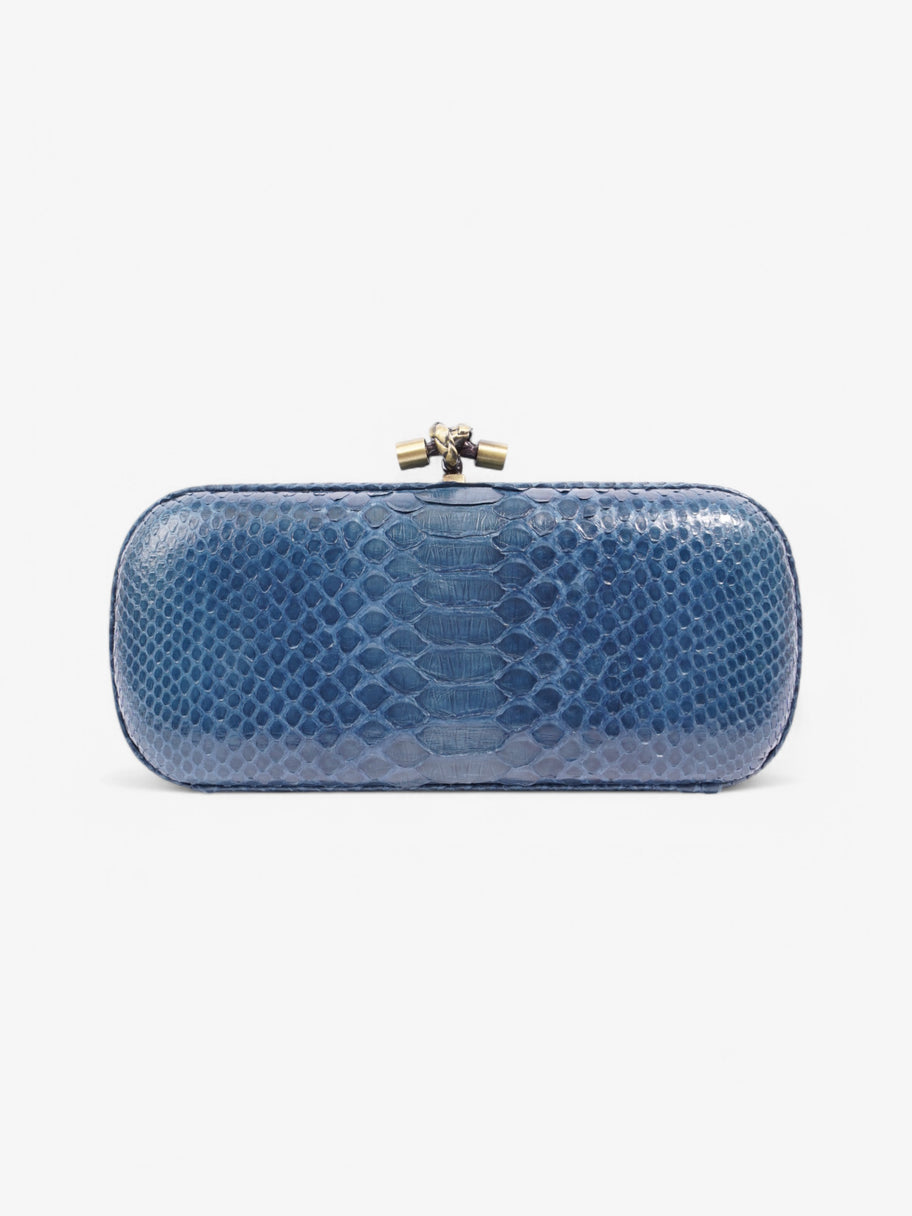 Bottega Veneta Pochette Knot Clutch Bag Blue Python Image 3