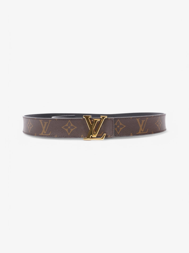  Louis Vuitton LV Initiales Reversible Belt Monogram / Gold / Black Coated Canvas 85cm / 34