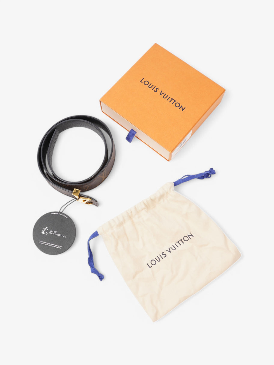 Louis Vuitton LV Initiales Reversible Belt Monogram / Gold / Black Coated Canvas 85cm / 34