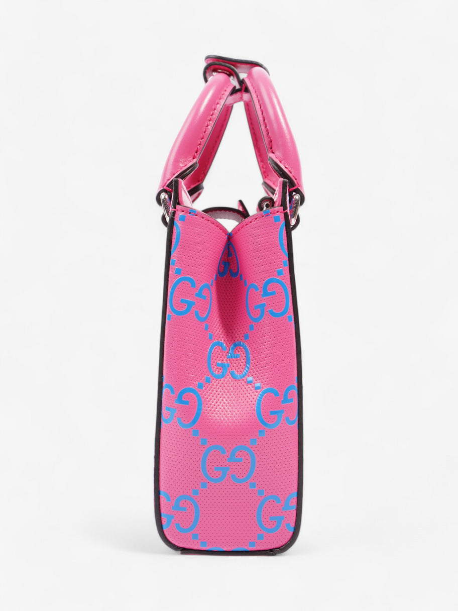 Gucci Gucci Mini Tote, GG logo Embossed Pink / Blue Leather Image 5