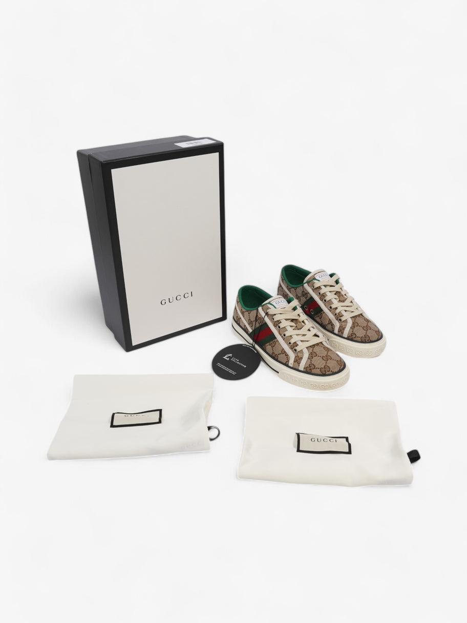 Gucci GG Tennis 1977 Sneakers Beige  / Green / Red Canvas EU 37 UK 4 Image 8