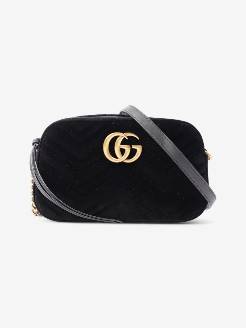  Gucci Marmont Zip Black Velvet Small