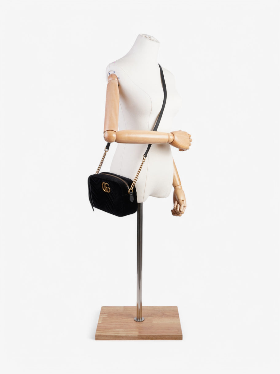 Gucci Marmont Zip Black Velvet Small Image 2