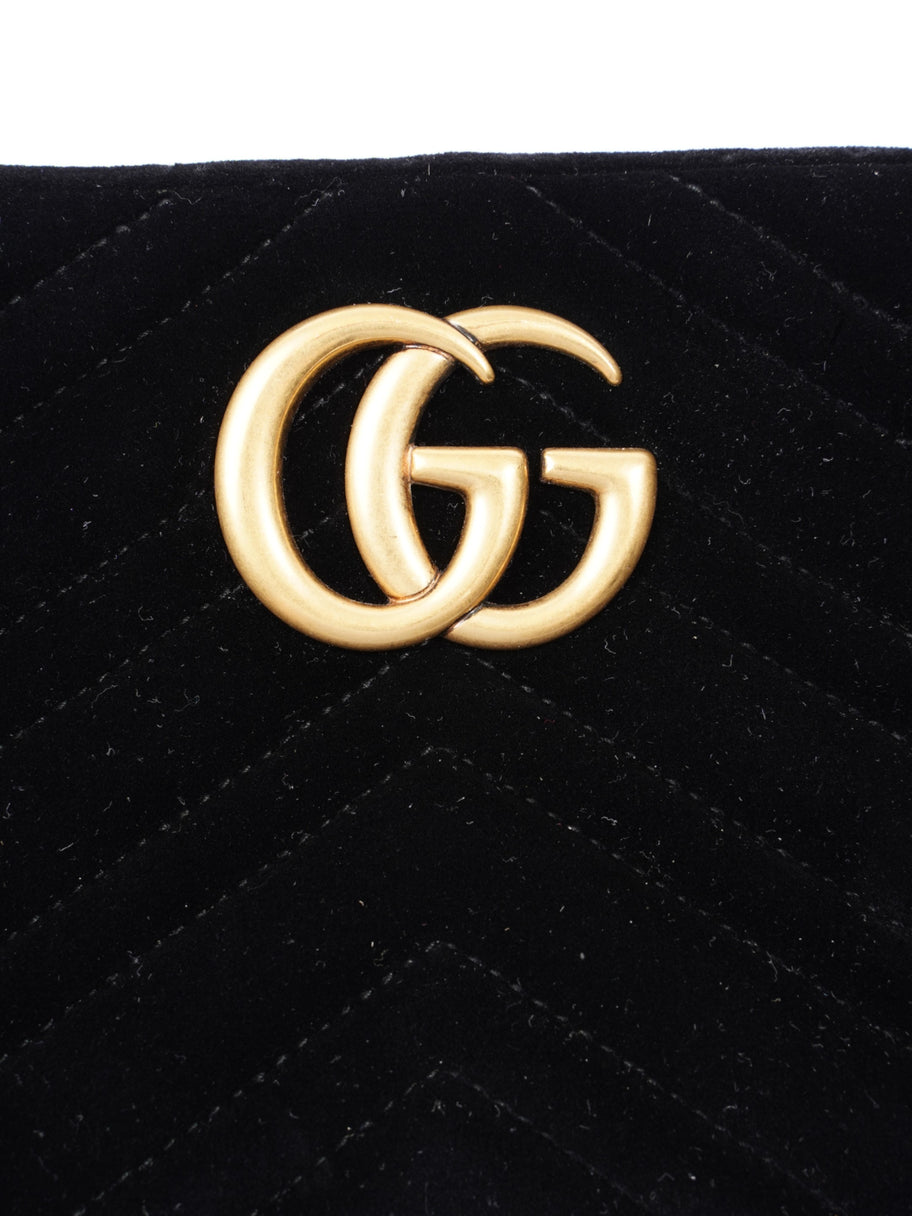 Gucci Marmont Zip Black Velvet Small Image 8