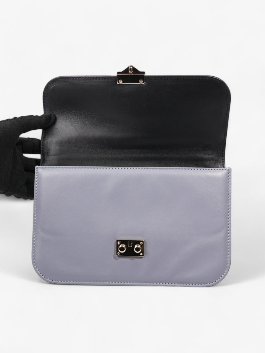 Valentino Glam Lock Burgundy / Light Blue / Black Leather Medium Image 8