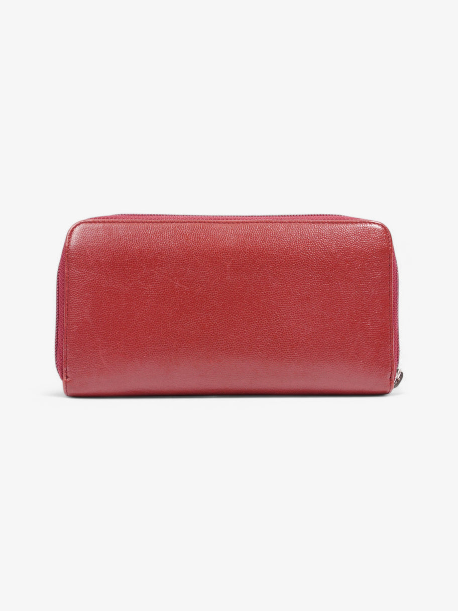 Chanel Zip Wallet Wine Lambskin Leather Image 2