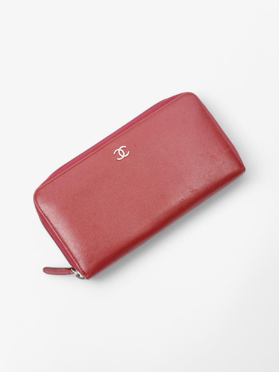 Chanel Zip Wallet Wine Lambskin Leather Image 3