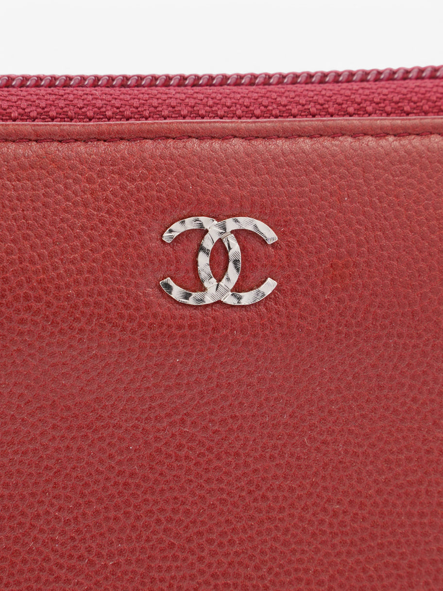 Chanel Zip Wallet Wine Lambskin Leather Image 4