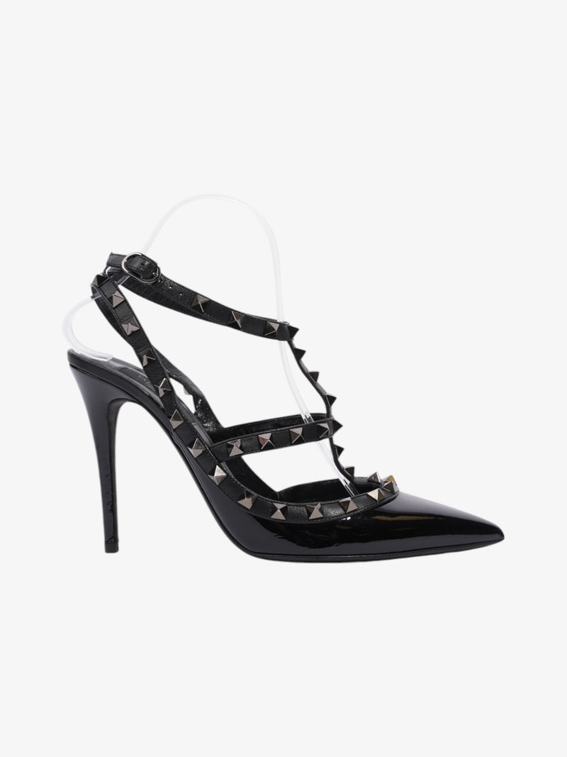  Valentino Rockstud Heels 100 Black Patent Leather EU 39.5 UK 6.5