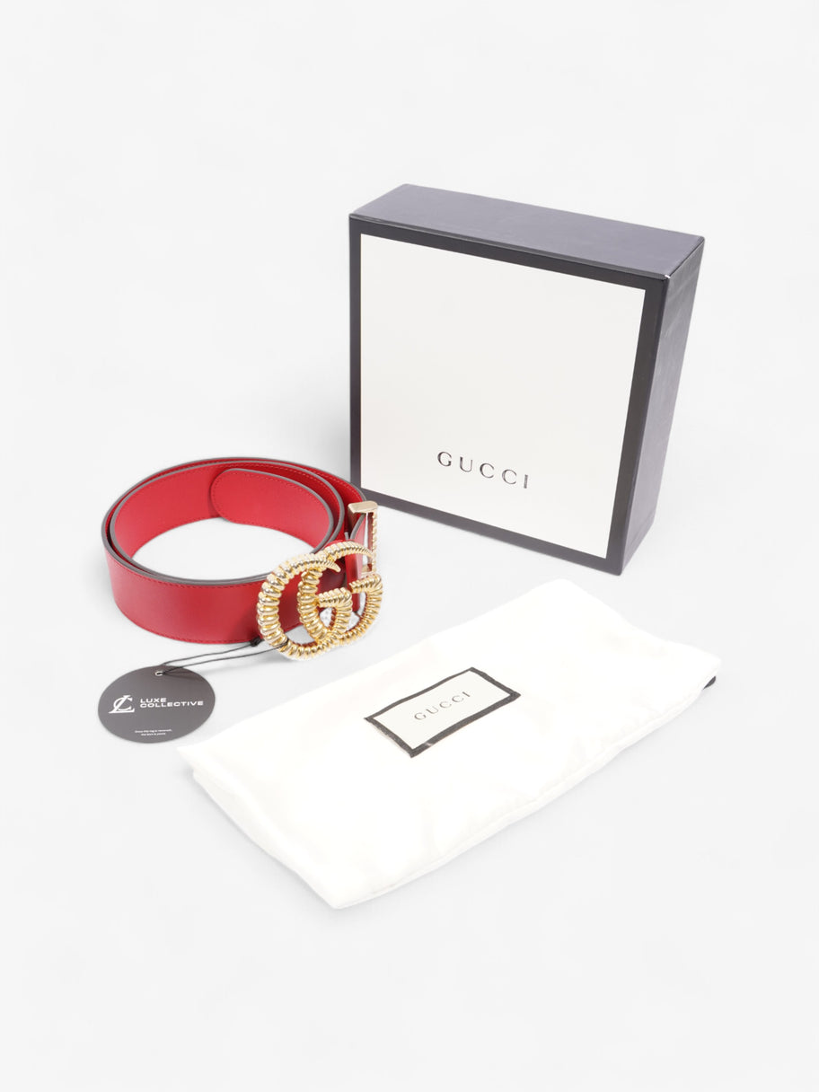 Gucci Torchon GG Marmont Belt Red / Gold Leather 90cm / 36