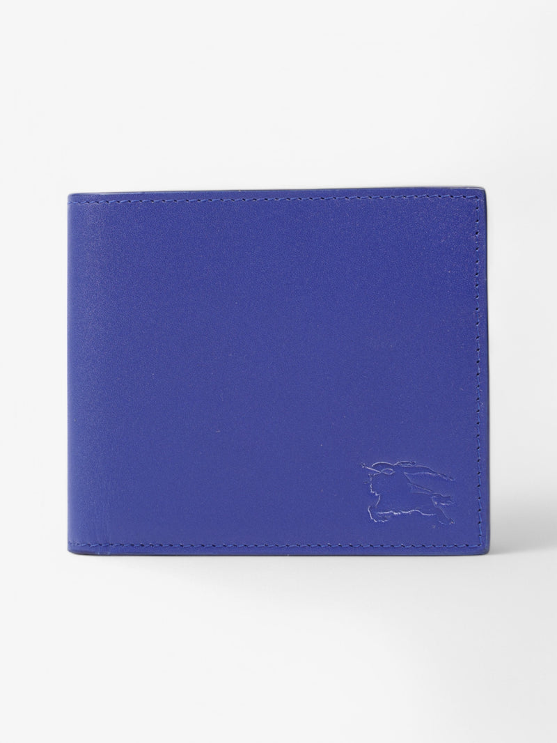  Burberry Bi-Fold Wallet Blue Leather