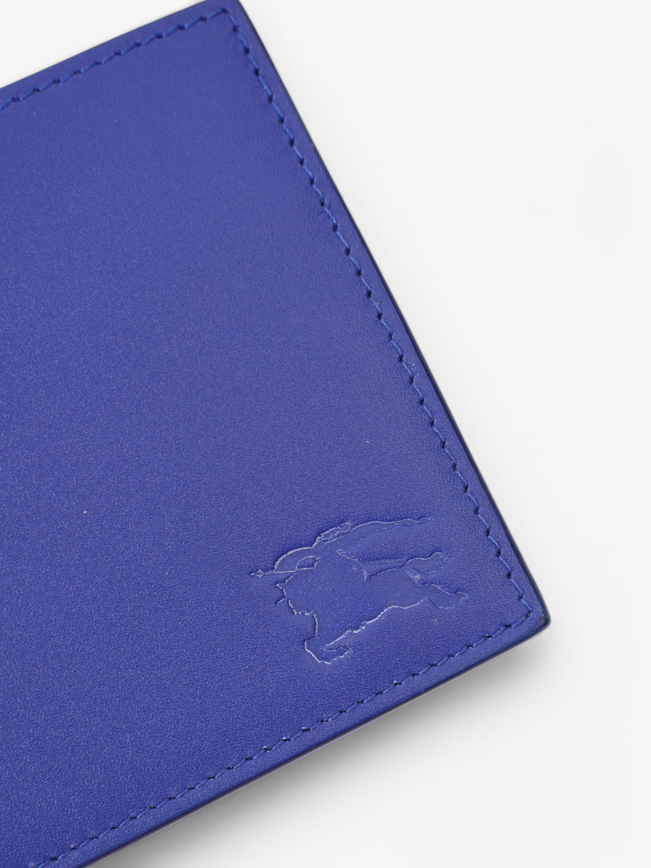 Burberry Bi-Fold Wallet Blue Leather Image 4