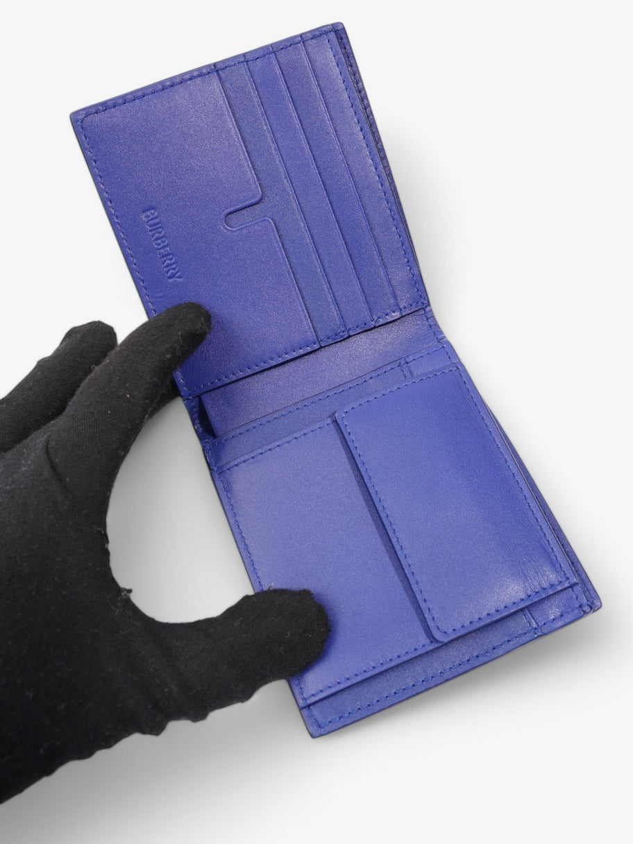 Burberry Bi-Fold Wallet Blue Leather Image 5