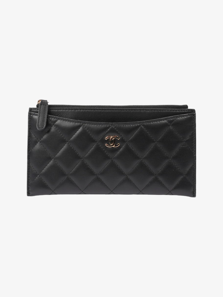 Chanel Zip Wallet Black Lambskin Leather Image 1