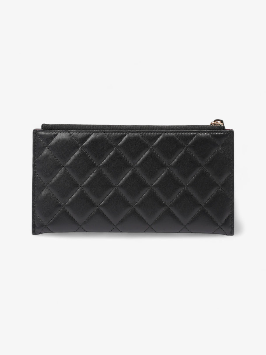Chanel Zip Wallet Black Lambskin Leather Image 3