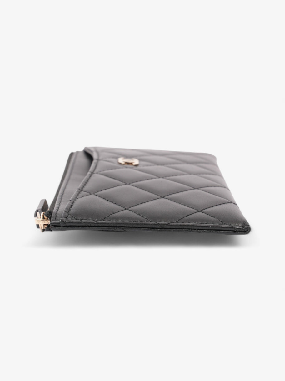 Chanel Zip Wallet Black Lambskin Leather Image 4