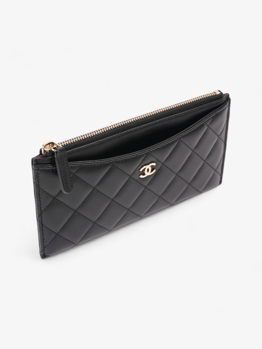 Chanel Zip Wallet Black Lambskin Leather Image 6