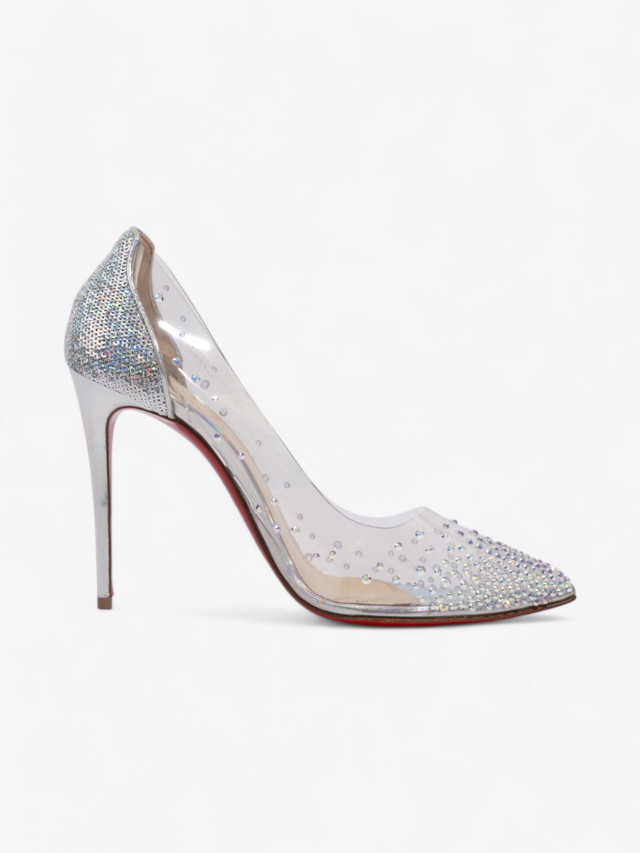 Christian Louboutin Degrastrass  100 Iridescent  / Silver PVC EU 38 UK 5 Image 4