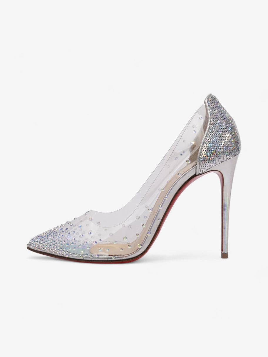 Christian Louboutin Degrastrass  100 Iridescent  / Silver PVC EU 38 UK 5 Image 5
