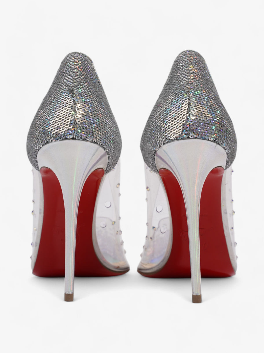 Christian Louboutin Degrastrass  100 Iridescent  / Silver PVC EU 38 UK 5 Image 6