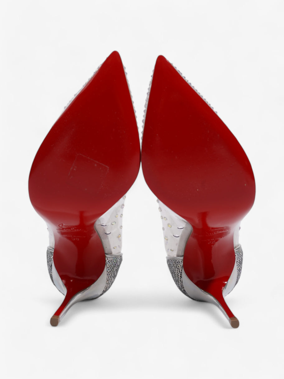 Christian Louboutin Degrastrass  100 Iridescent  / Silver PVC EU 38 UK 5 Image 7