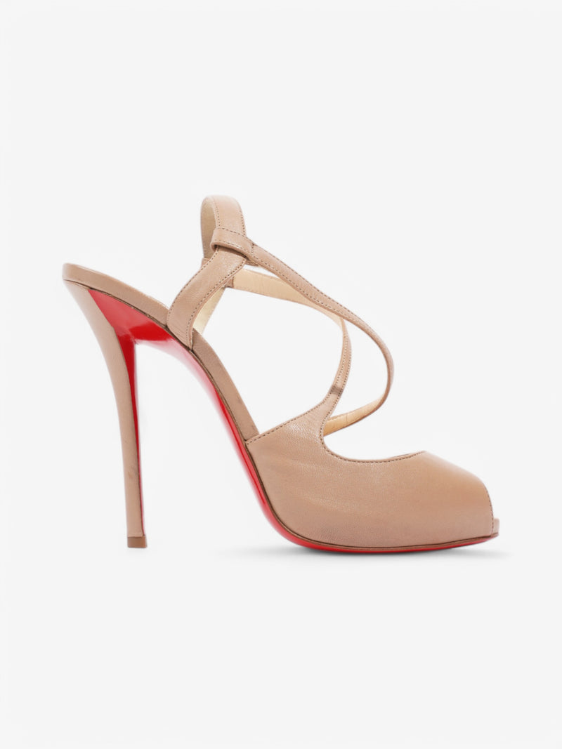  Christian Louboutin Cross Street 120 Beige  Leather EU 39.5 UK 6.5