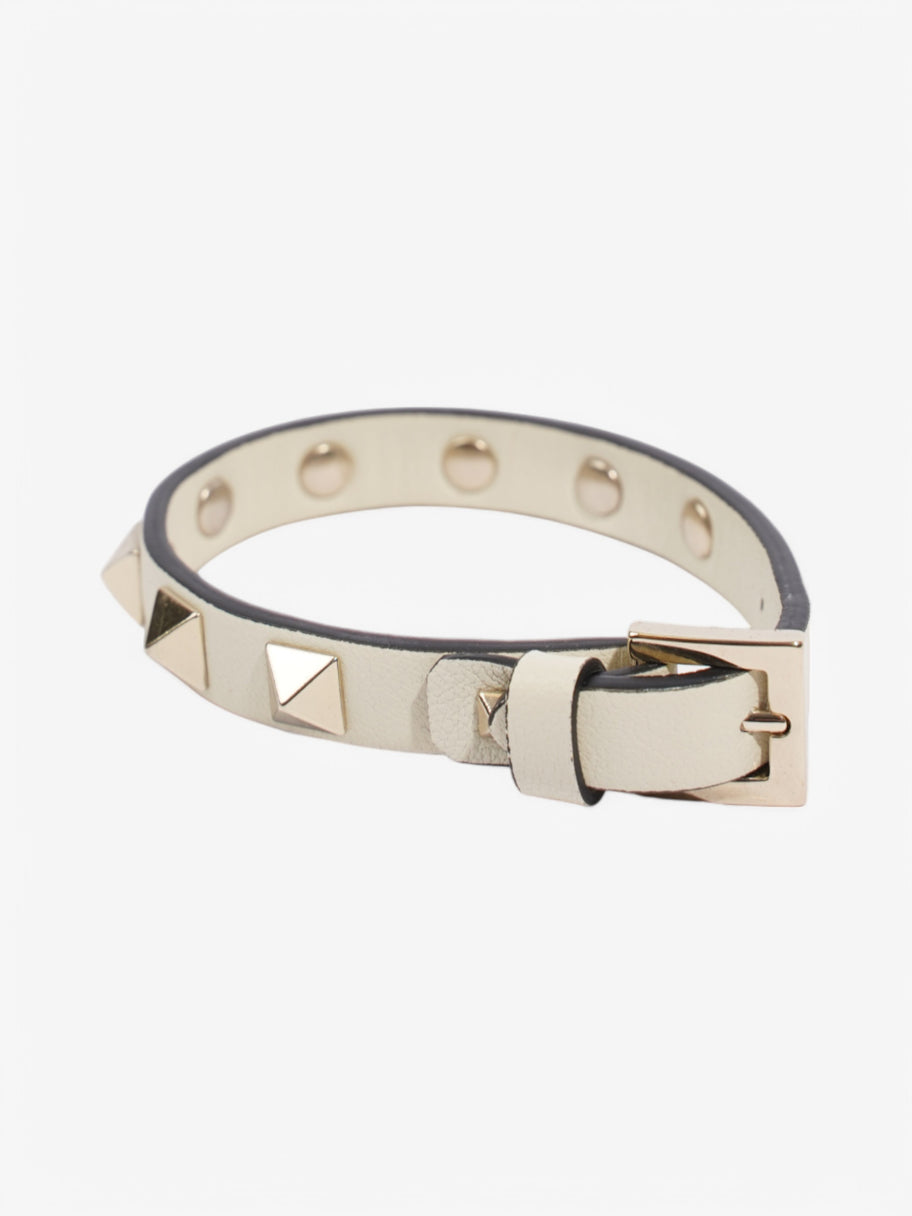 Valentino Rockstud Bracelet Cream Leather Image 2