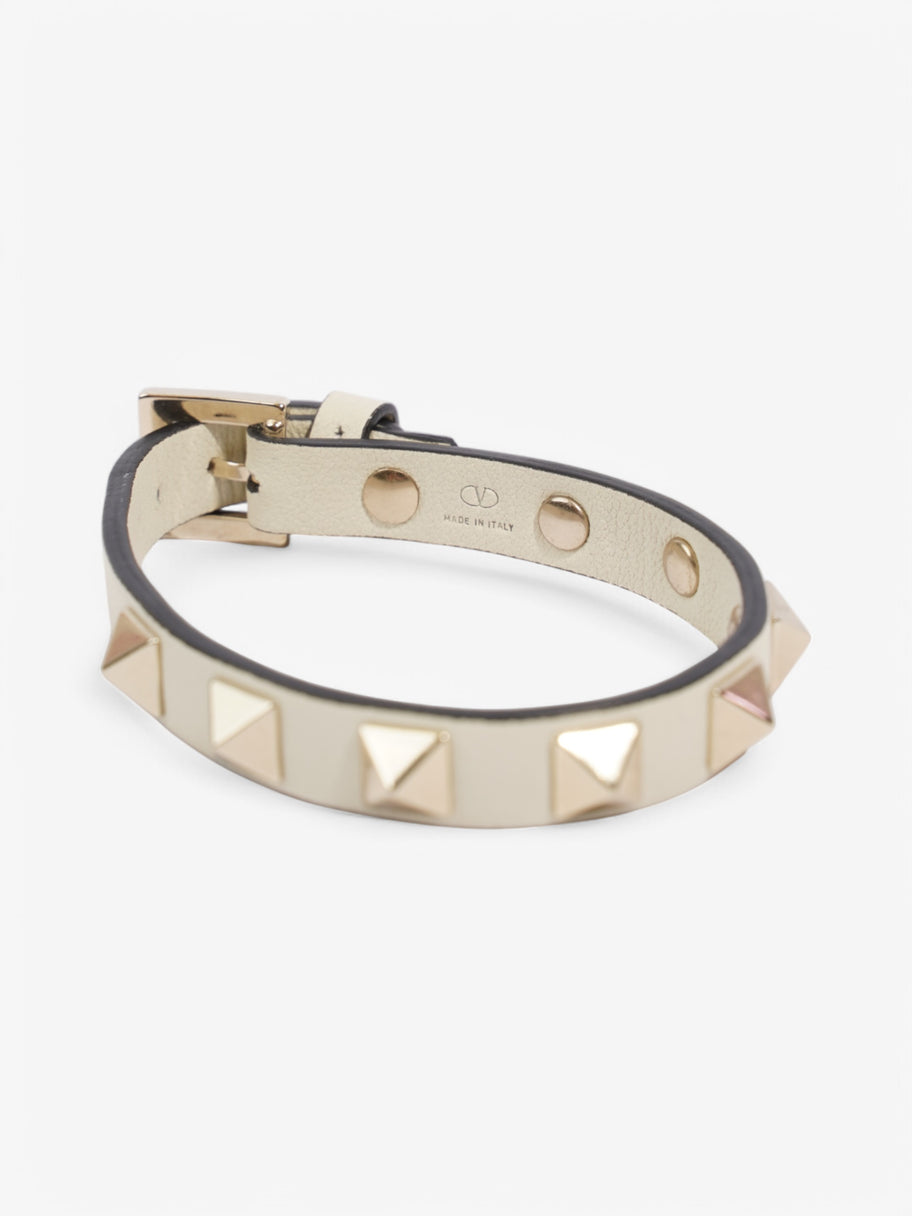 Valentino Rockstud Bracelet Cream Leather Image 4