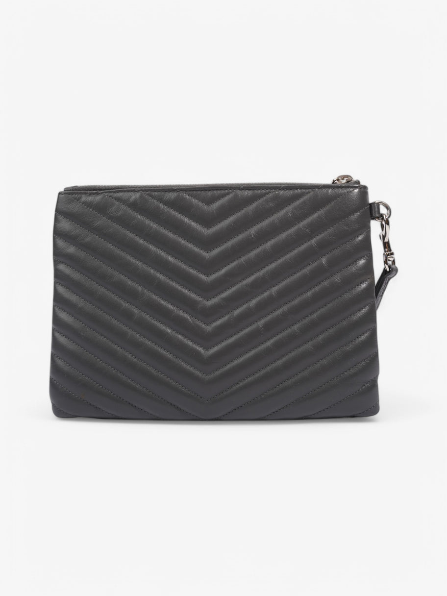 Saint Laurent Jolie Clutch Grey Leather Image 4
