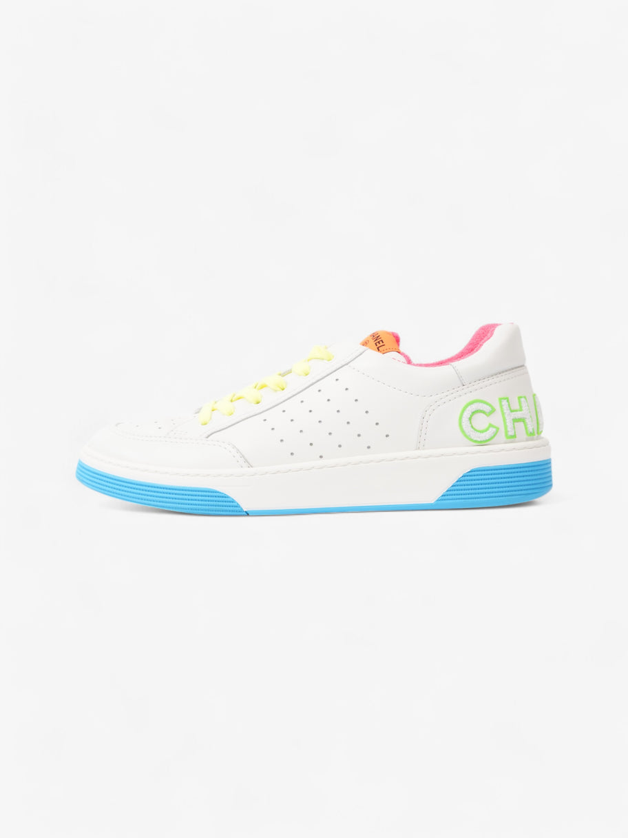Chanel Logo Sneakers White  / Green / Blue Leather EU 46 UK 12 Image 5