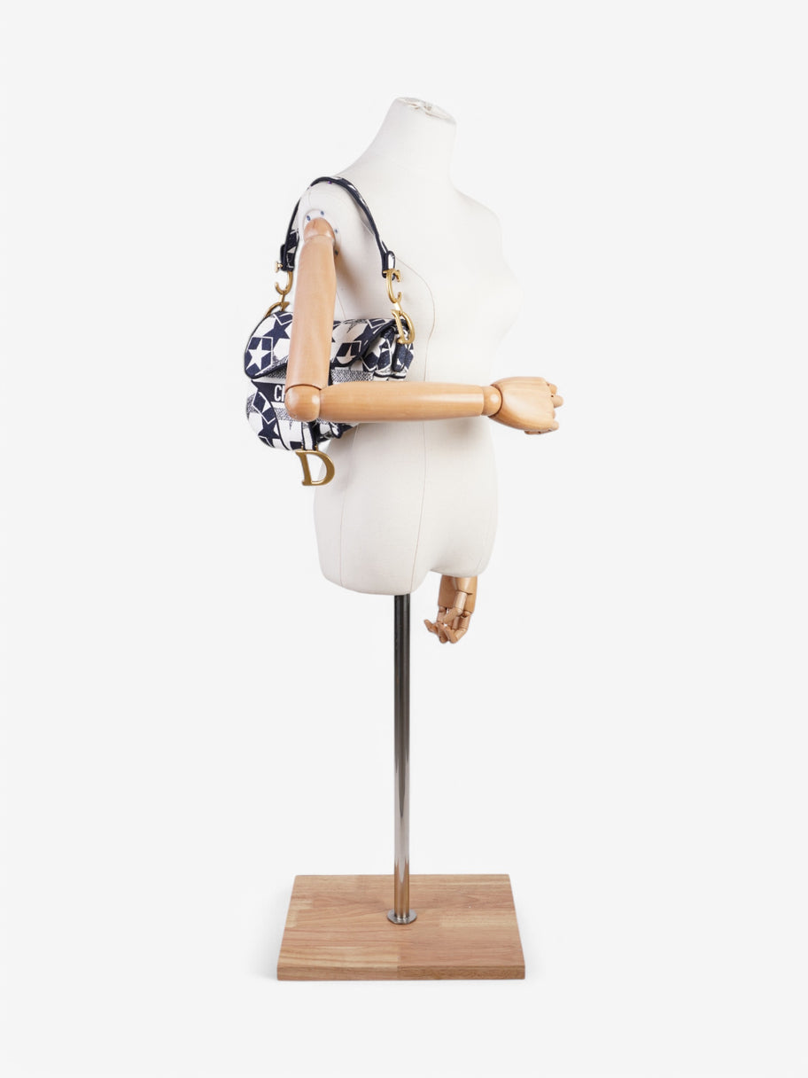 Christian Dior Saddle bag White / Blue Canvas Image 2
