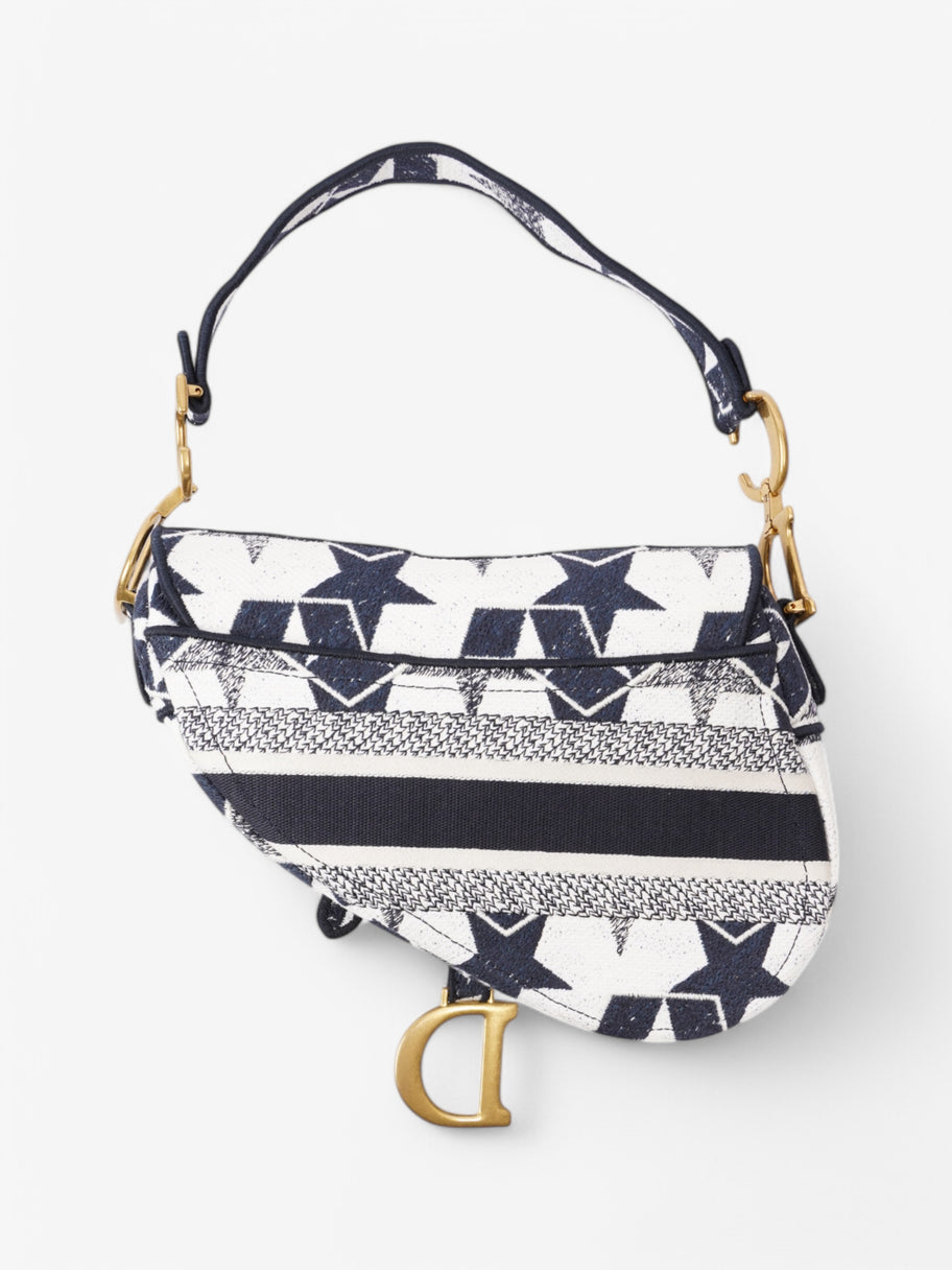 Christian Dior Saddle bag White / Blue Canvas Image 4