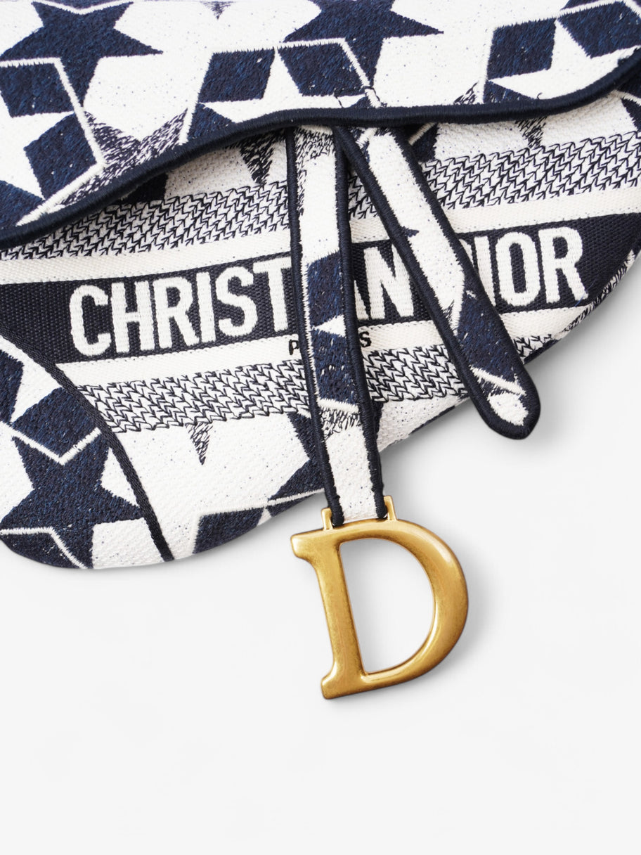 Christian Dior Saddle bag White / Blue Canvas Image 7