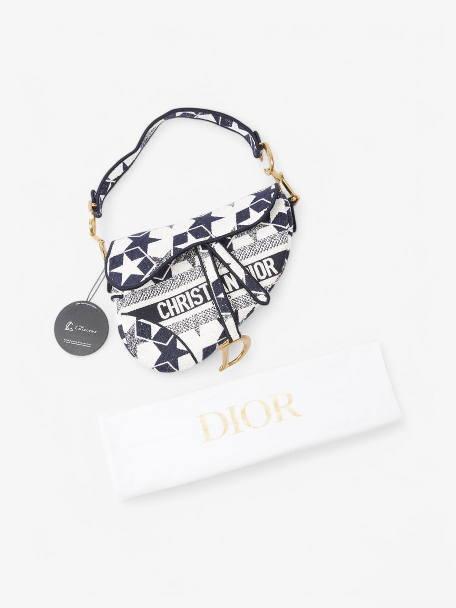 Christian Dior Saddle bag White / Blue Canvas Image 9